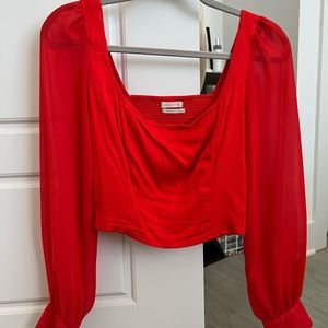Urban Outfitters Red Blouse, size Small. Only worn twice!